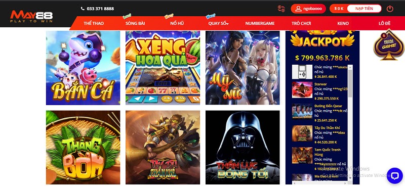 Kho trò chơi đồ sộ, hấp dẫn chỉ có tại May88