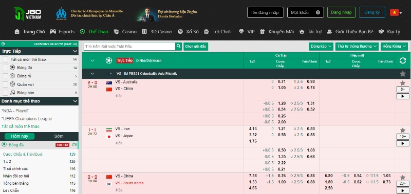Cá cược thể thao đỉnh cao với vô số kèo