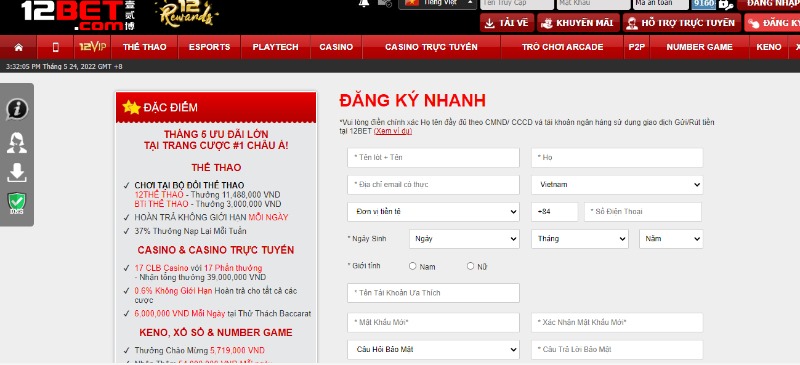 Hướng dẫn chi tiết anh em trải nghiệm tại 12bet