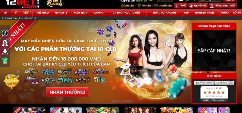 Nhà cái 12bet - Địa chỉ vàng cho các tín đồ cá độ online