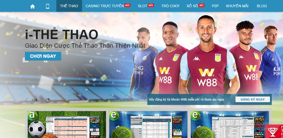 Giao diện được thiết kế tối ưu tại tai W88