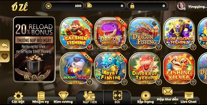 Game slots đa dạng, hấp dẫn chỉ có tại Oze6868