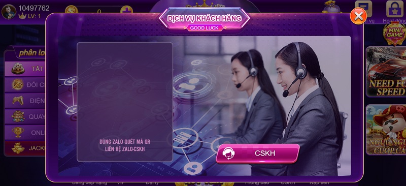 Dịch vụ trợ giúp người chơi chuyên nghiệp, tận tâm