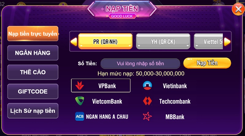 Nạp tiền để có quyền trải nghiệm các tựa game