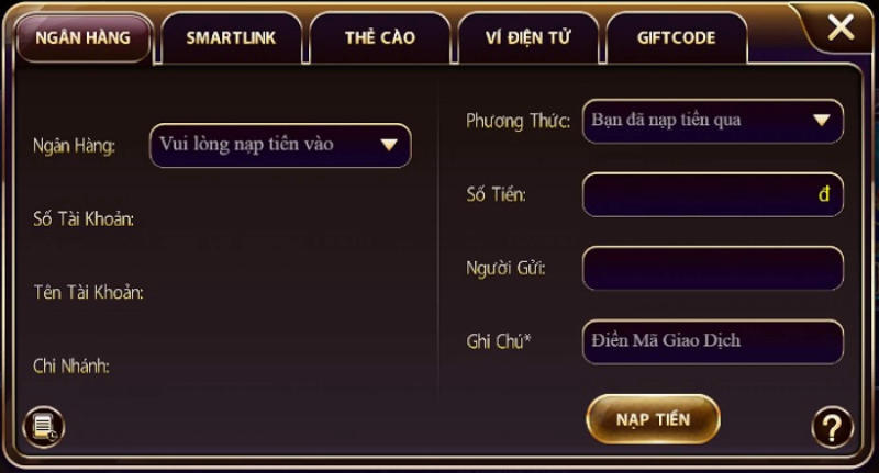Người chơi nên lưu lại thông tin nạp tiền để đối chiếu với cổng game